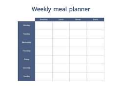 Free printable weekly meal planner blue