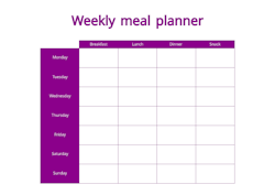 Free printable weekly meal planner magenta